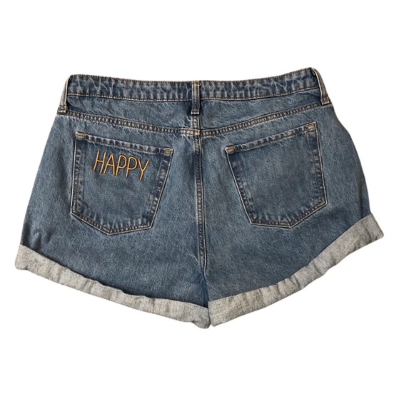 Wild Fable 16/33R Blue Jean Shorts Highest Rise Mom Shorts Denim Rolled Cuff - Picture 1 of 4